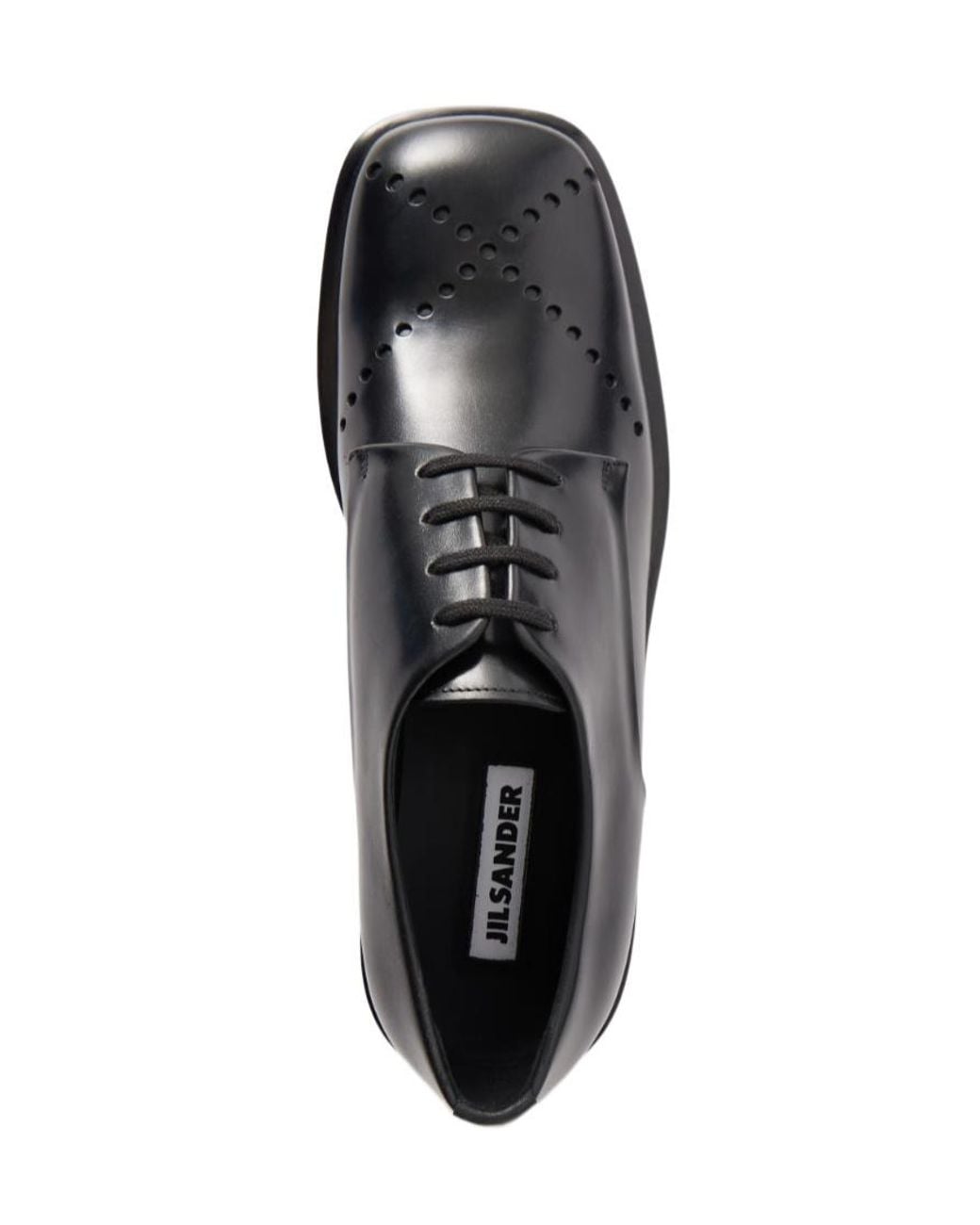 Jil Sander Black Square-Toe Lace-Up Shoes