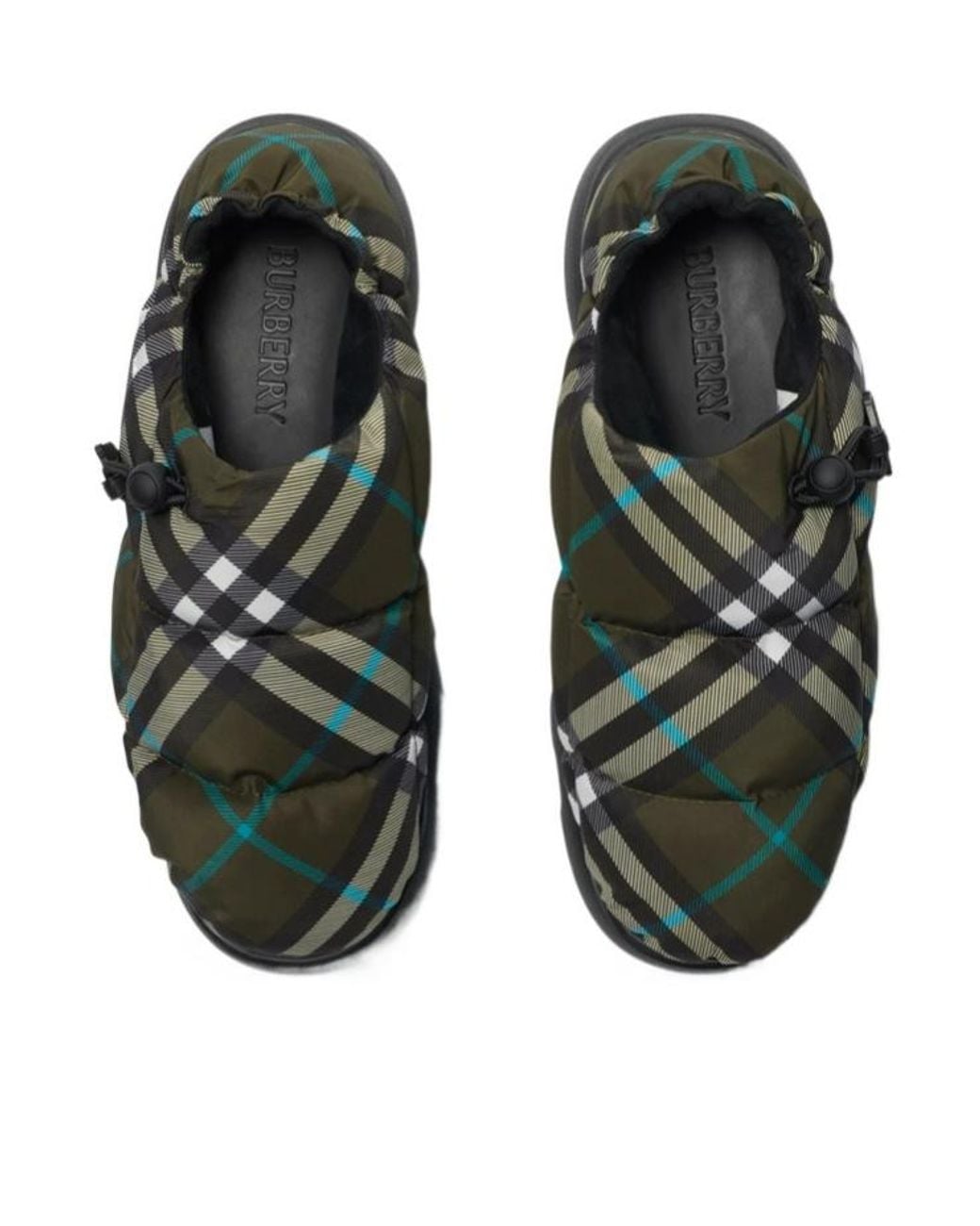 Burberry Black Check Printed Pillow Padded Slippers for men