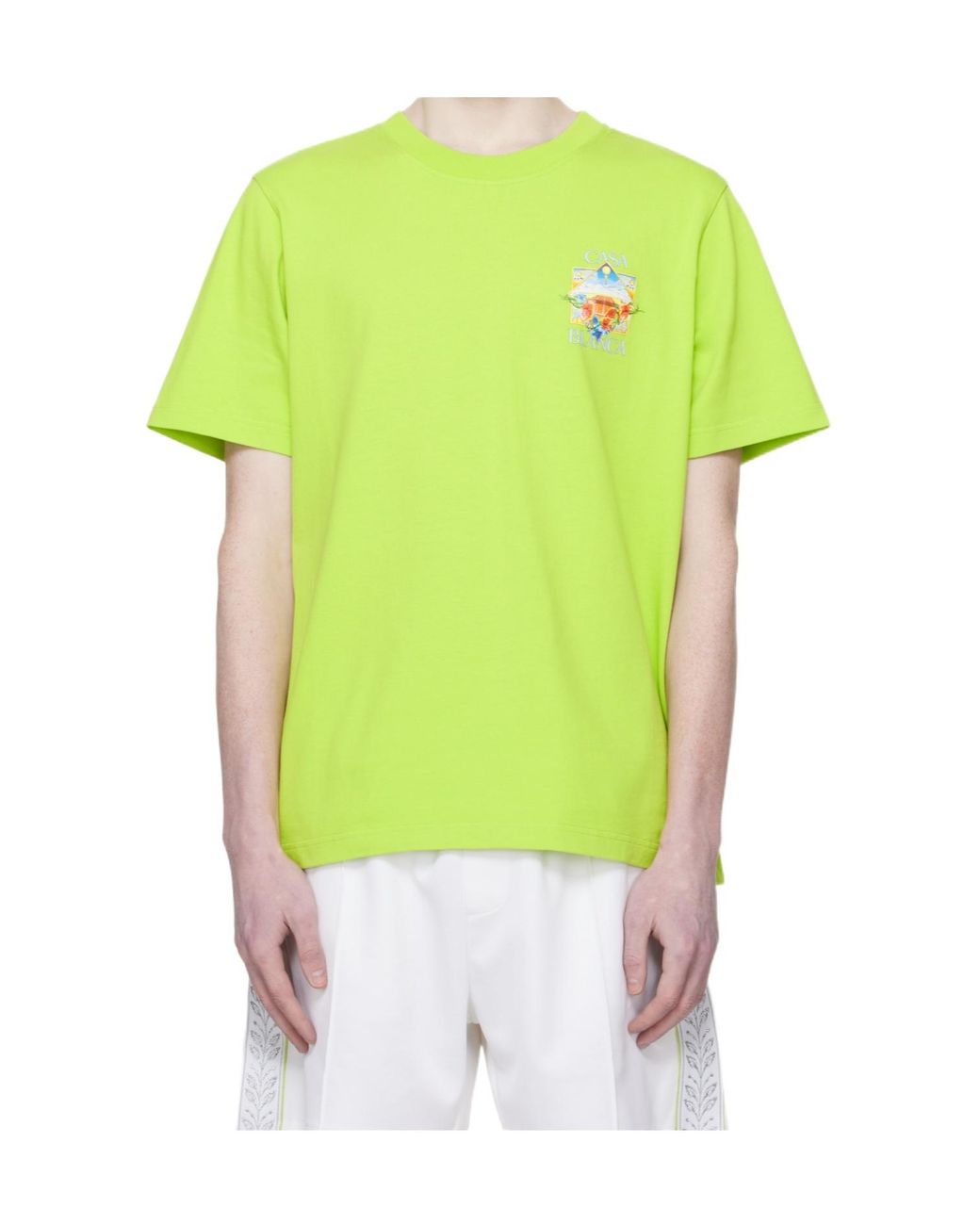 Casablanca Yellow Flower Court Crewneck T-Shirt for men