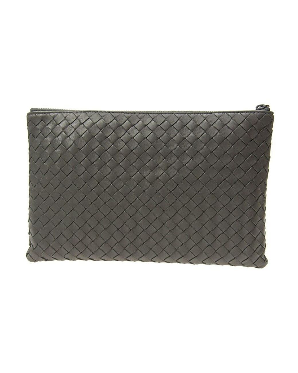 Bottega Veneta Gray Knitted Clutch