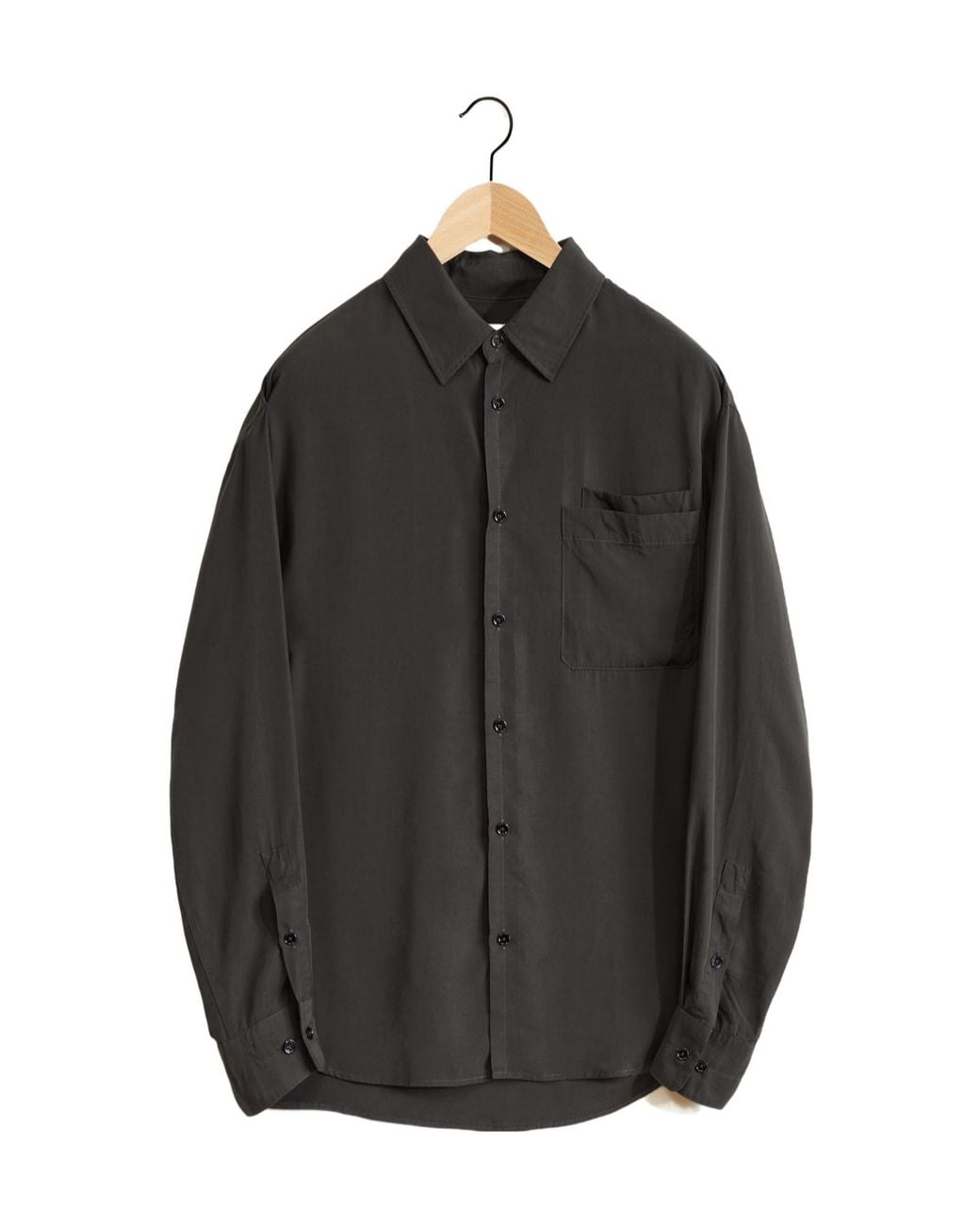 Lemaire Gray Long-Sleeved Button-Up Shirt for men