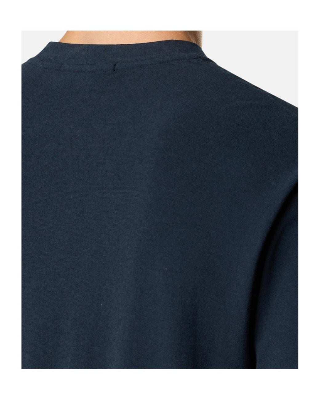 Stone Island Blue Plain Cotton T-Shirt for men