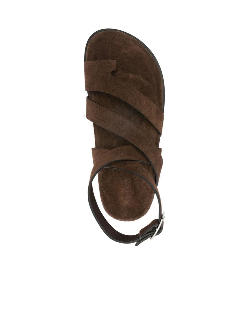 Alohas Brown Strappy Ankle-Strap Flat Sandals