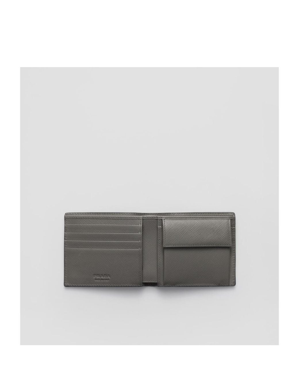 Prada Blue Saffiano Leather Wallet With Coin Purse for men