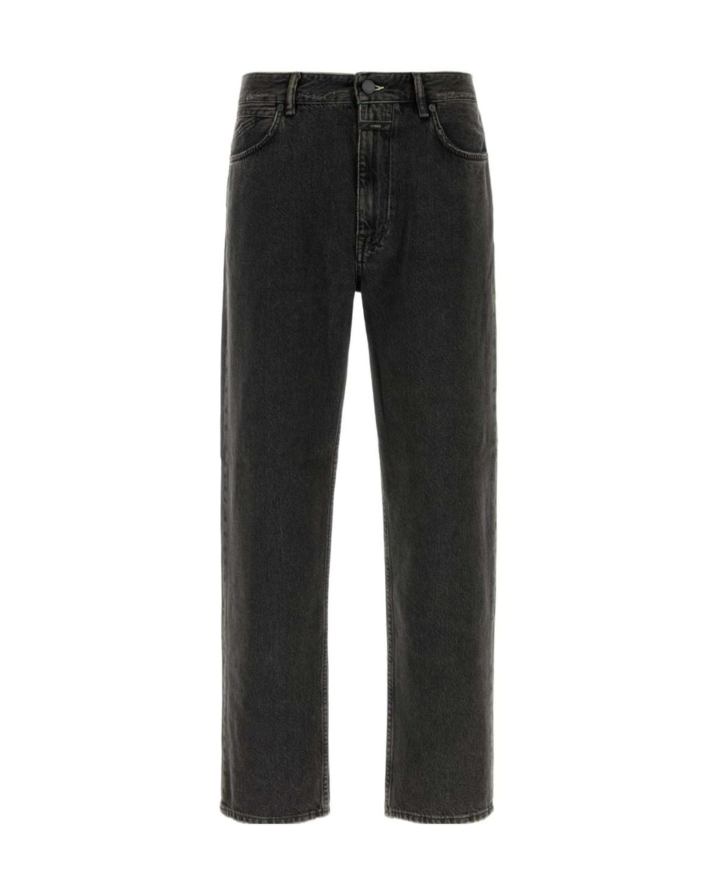 Closed Black High-Rise Straight-Leg Jeans for men
