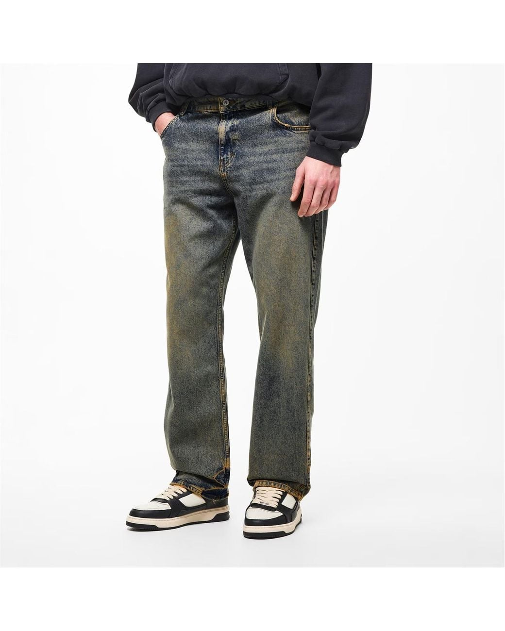 Represent Gray Straight Jeans for men
