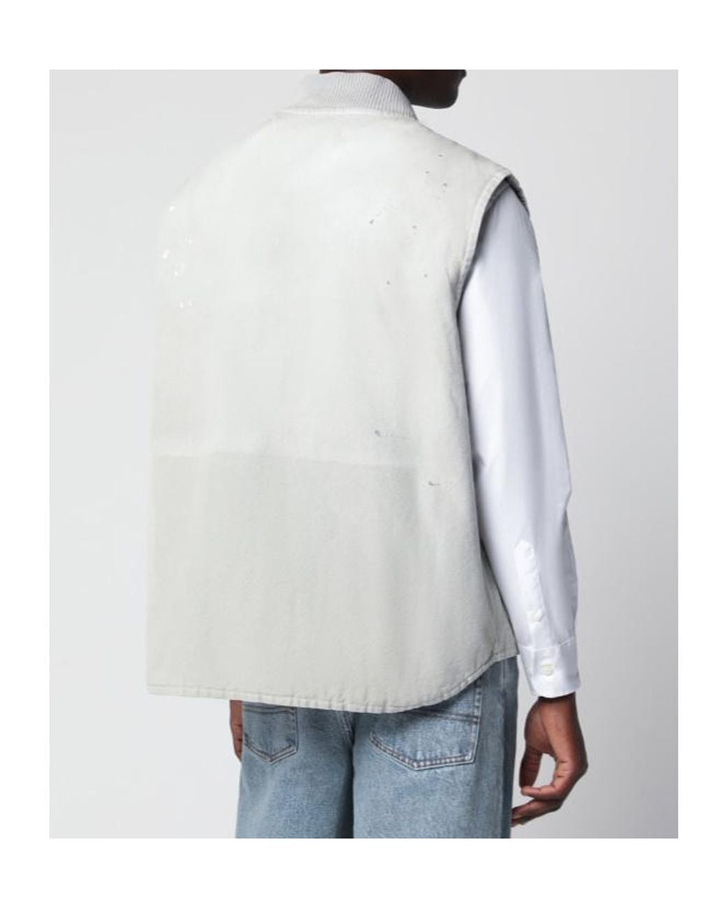 Maison Margiela Gray Zip-Up Sleeveless Gilet for men