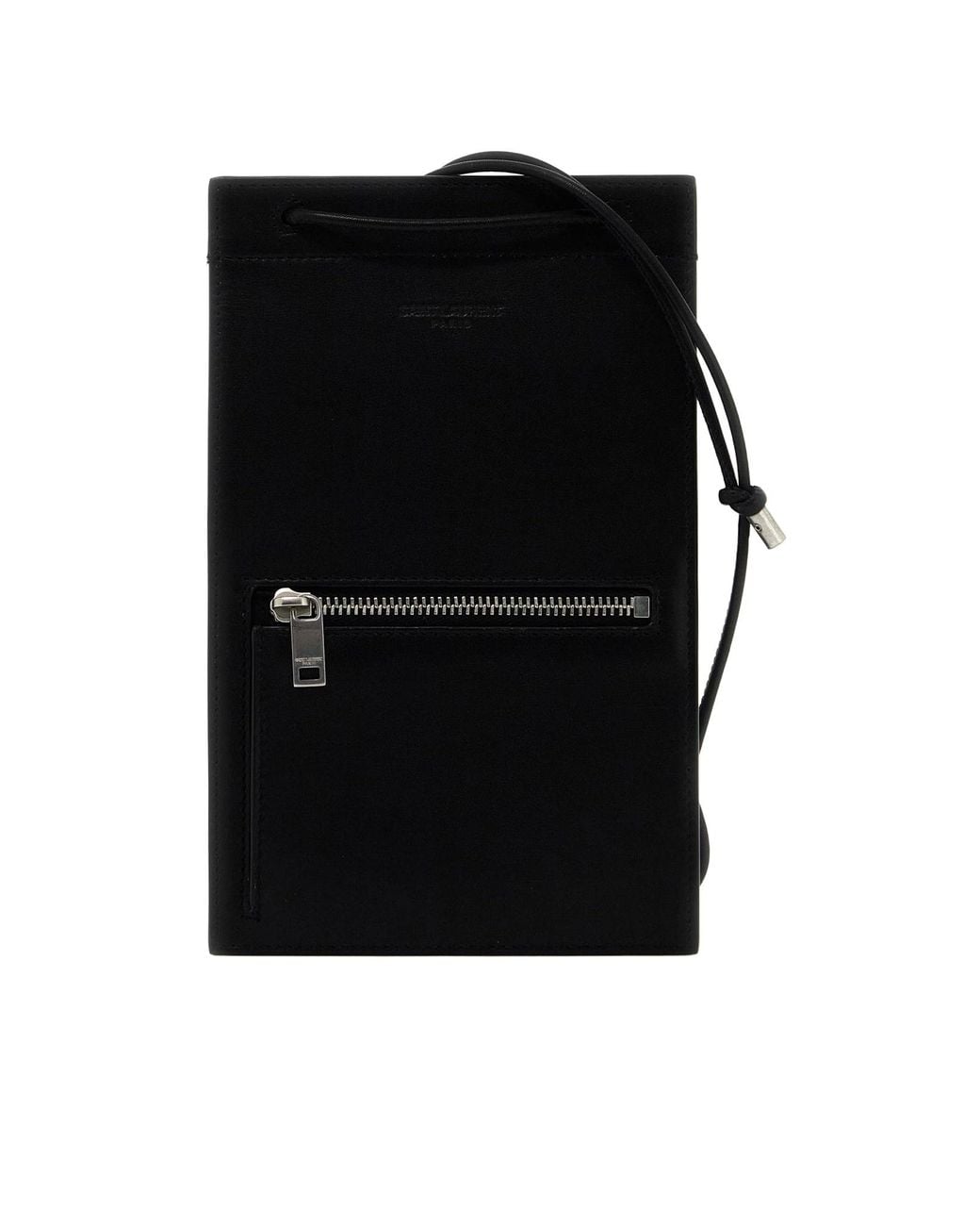 Saint Laurent Black Paris Zip Detailed Card Holder for men