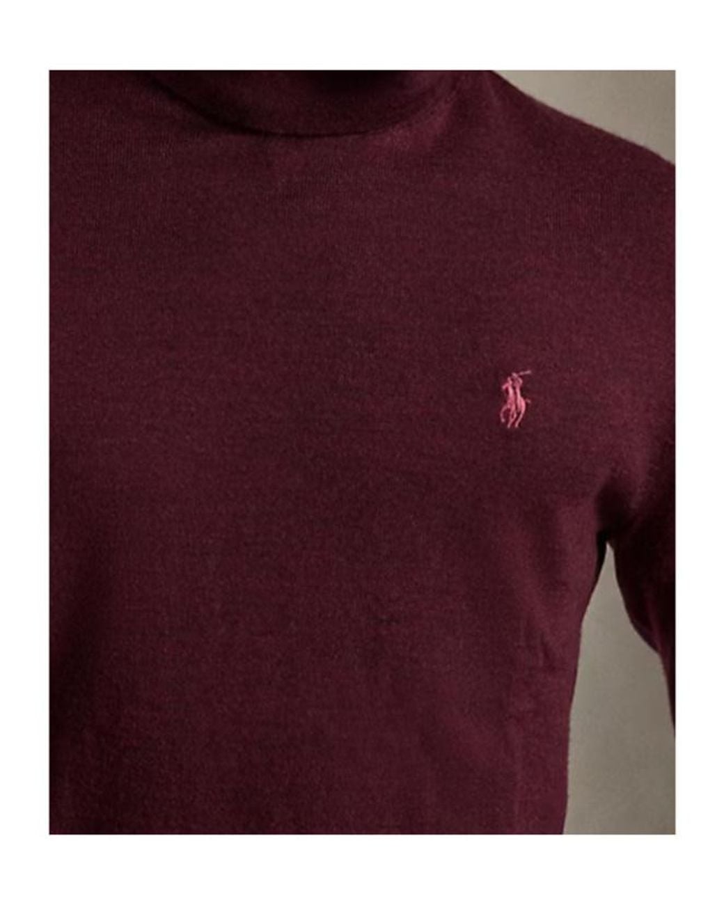 Polo Ralph Lauren Red Washable Wool Turtleneck Sweater for men
