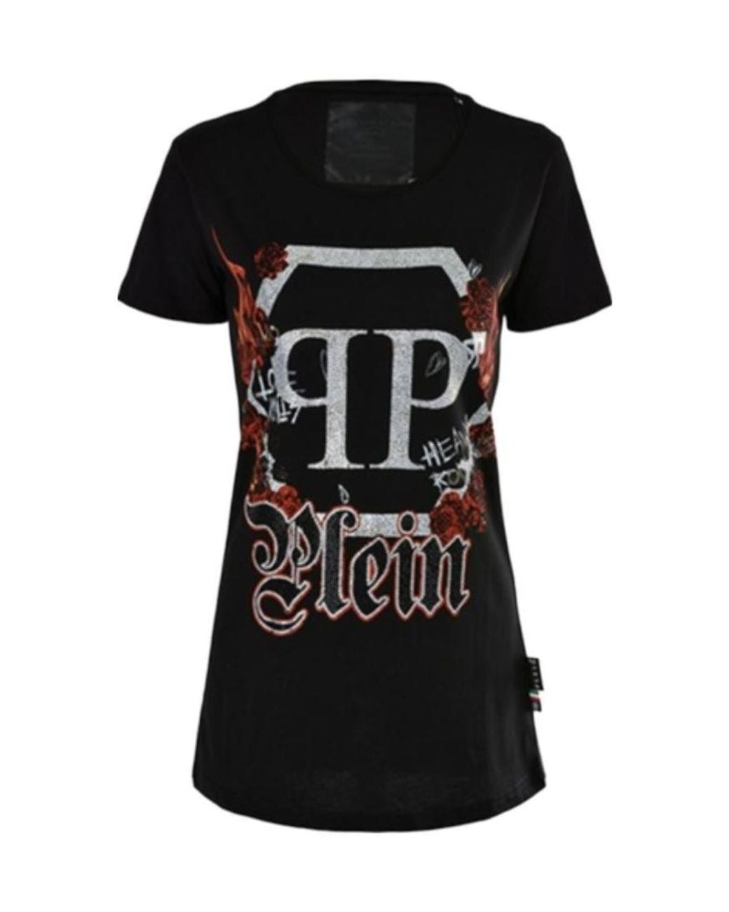 Philipp Plein Black Logo Details T-Shirt
