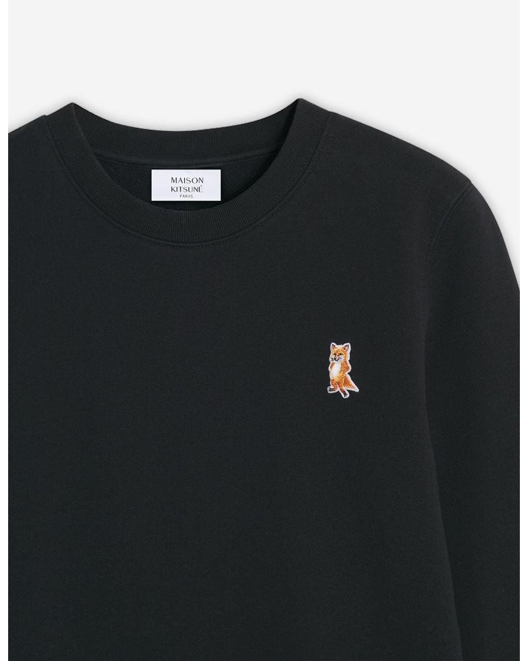 Maison Kitsuné Black Maison Kitsuné Logo-Patch Crewneck Sweatshirt
