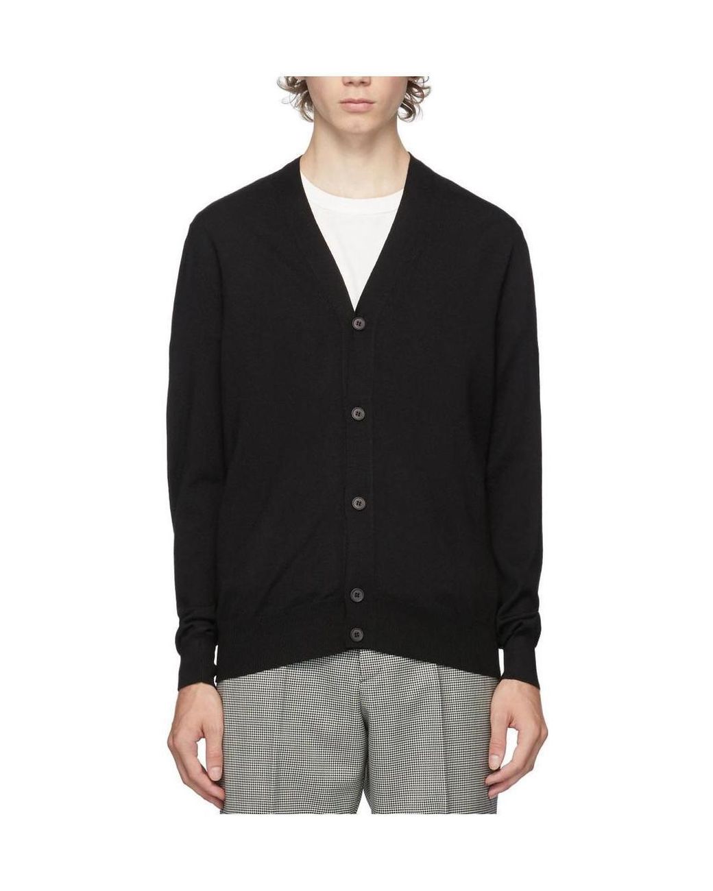 McQueen Black Button Cardigan for men
