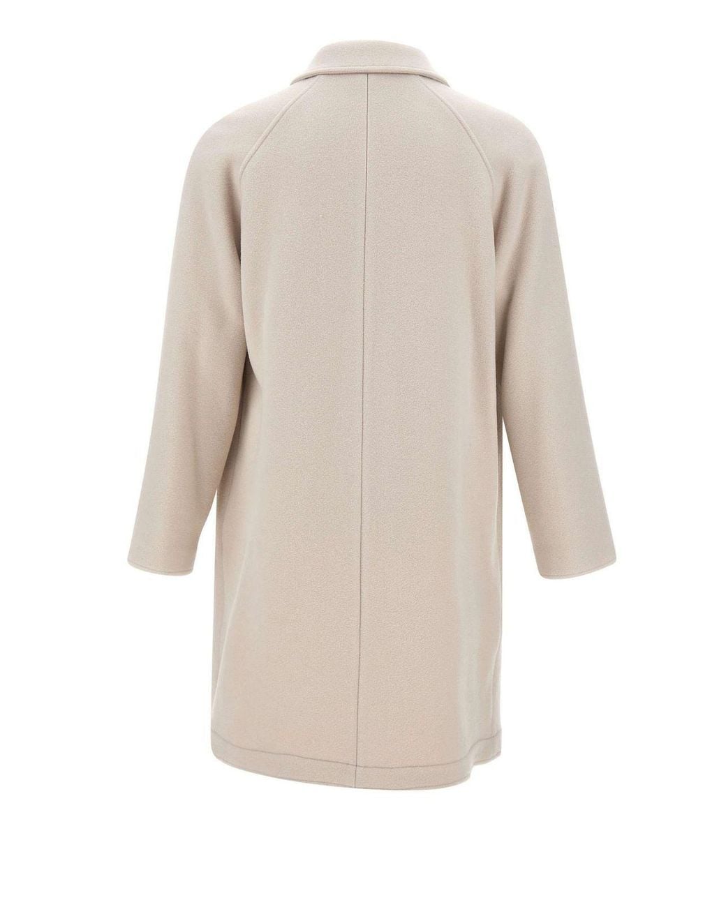 Eleventy Natural Single-Breasted Long Coat for men