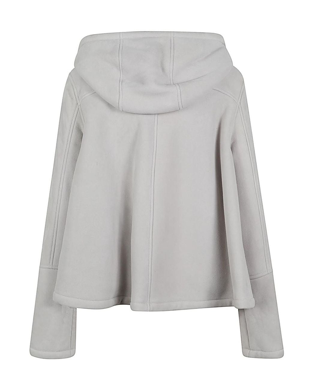Loewe Gray Leather Hooded Jacket