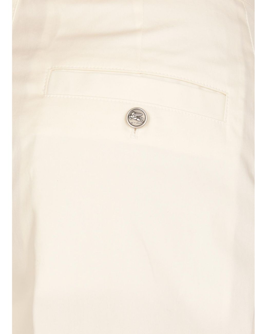 Etro White High Waist Button Detailed Shorts