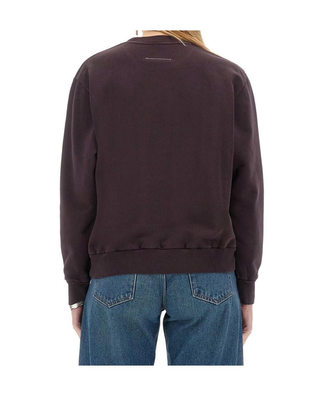 MM6 by Maison Margiela Blue Logo Printed Crewneck Sweatshirt