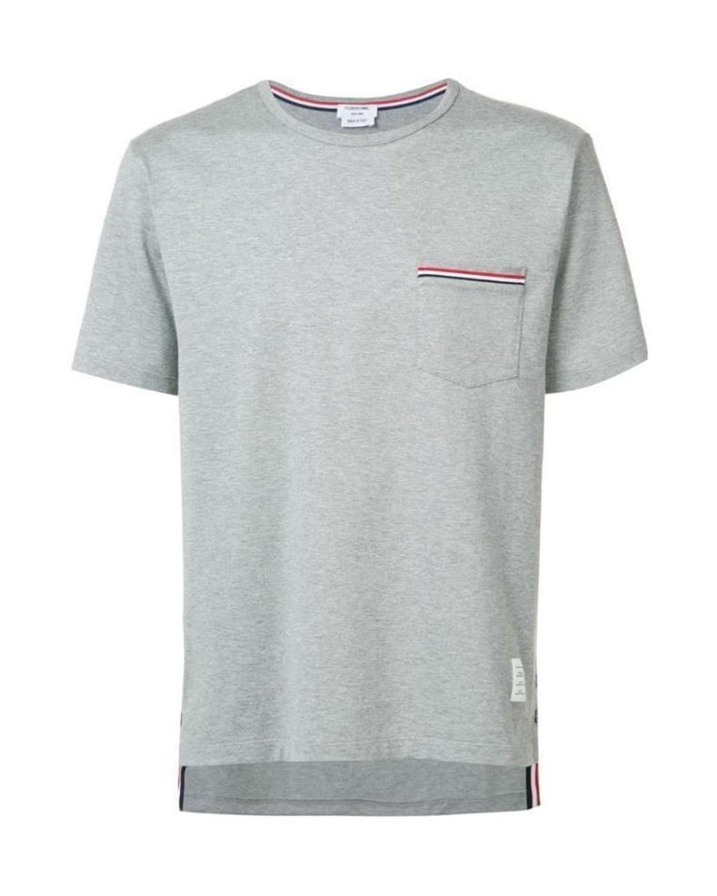 Thom Browne Gray Jersey Pocket T-Shirt for men