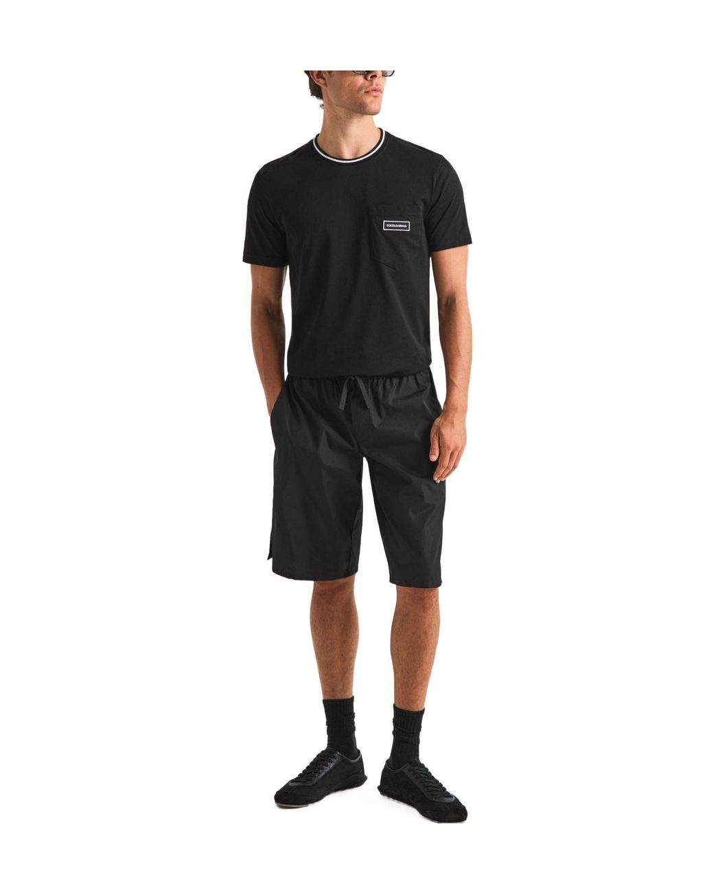 Dolce & Gabbana Black Solid Color T-Shirt for men
