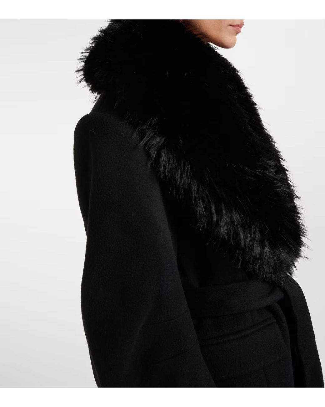 ROTATE BIRGER CHRISTENSEN Black Belted Coat