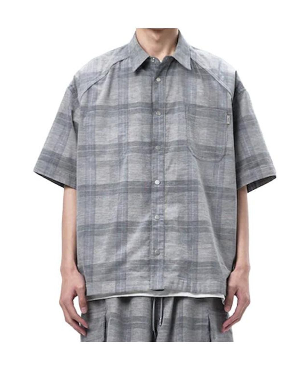 Juun.J Gray Collared Short-Sleeve Shirt for men