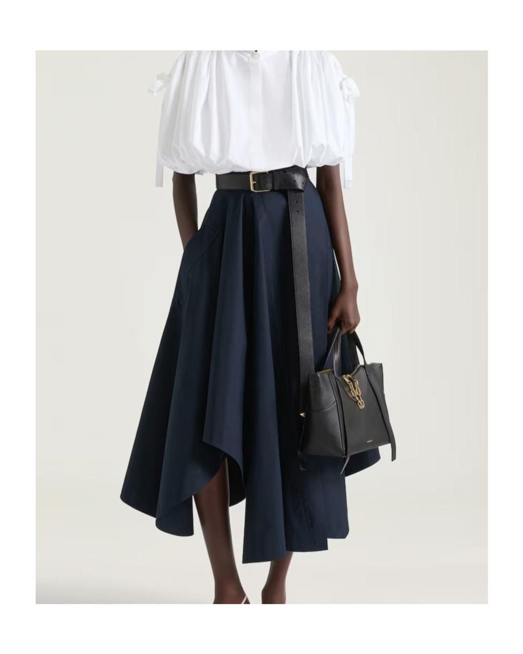 Givenchy Blue Long Asymmetric Skirt