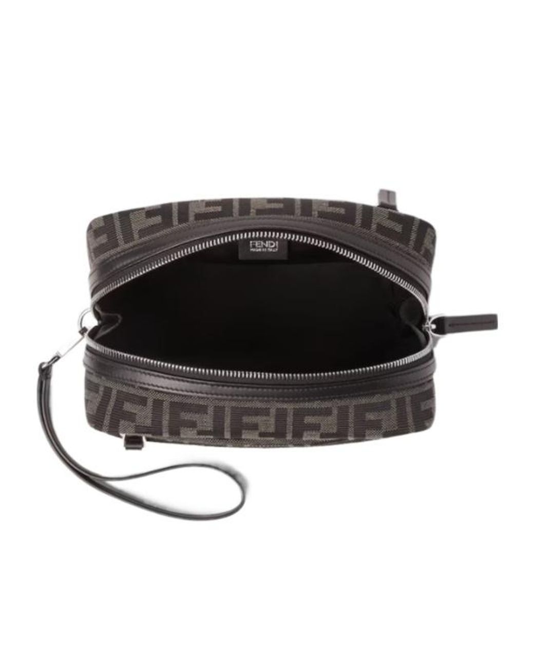 Fendi Brown Monogrammed Zipped Wristlet Bag for men