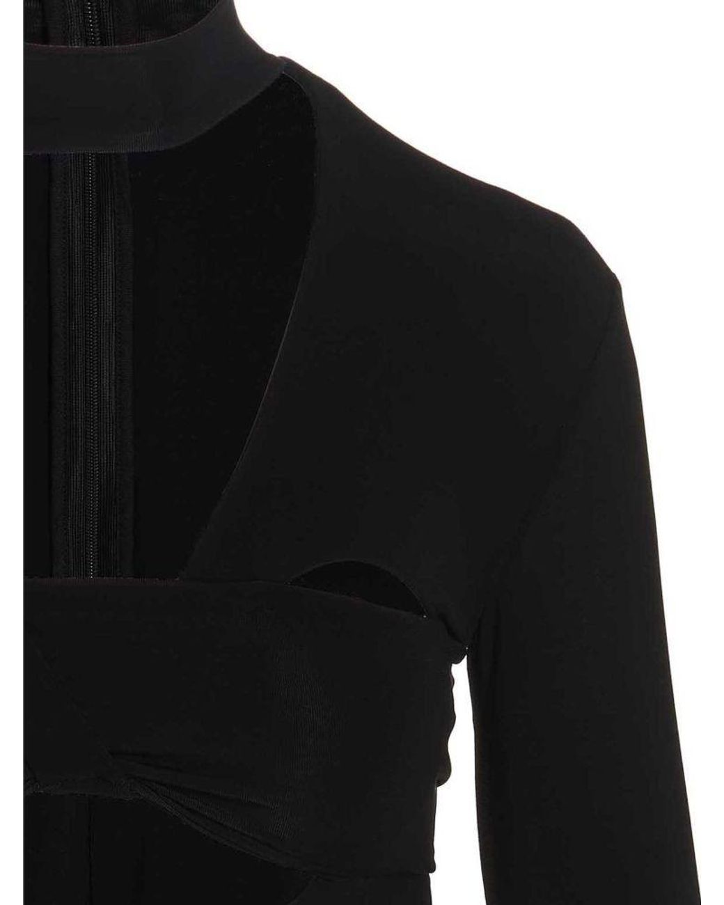 Ambush Black Heart Shaped Gloves Bodysuit