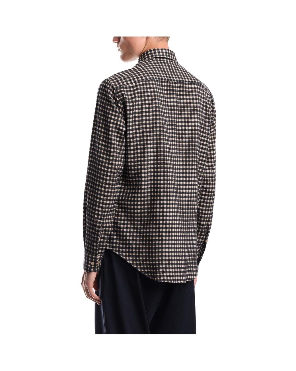 Emporio Armani Black Plaid Shirt for men