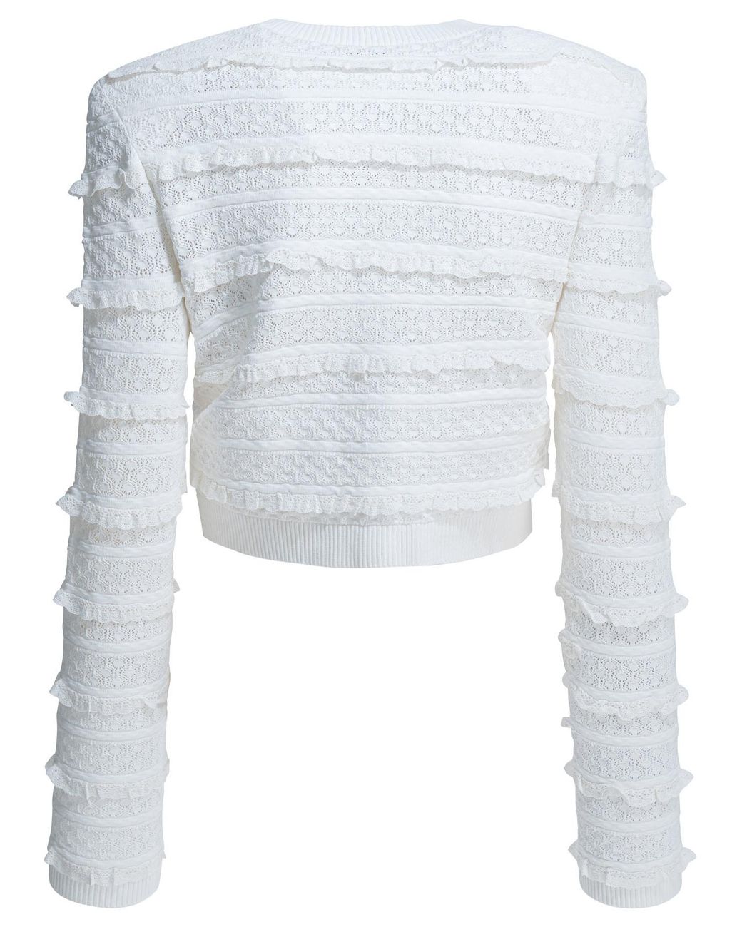 Self-Portrait Blue Pointelle Diamante Cardigan