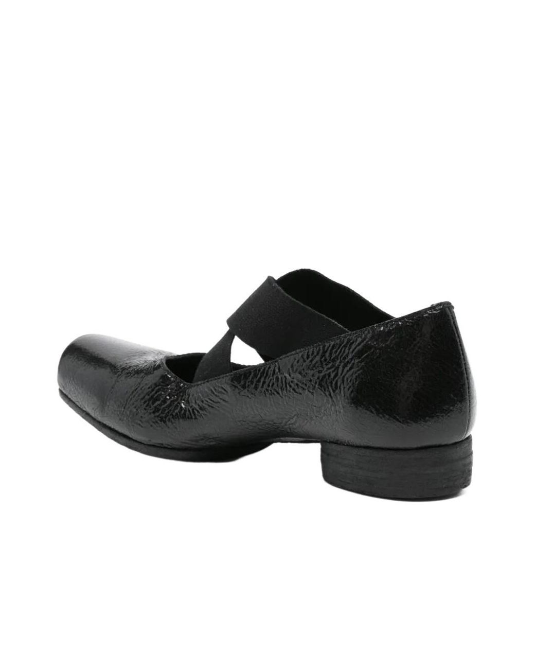 Uma Wang Black Elastic Strap Flats
