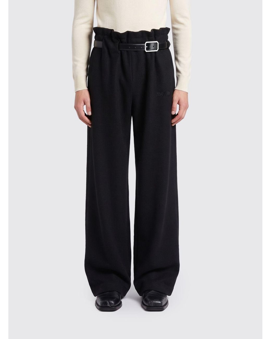 Magliano Black Provincia Belted Wide-Leg Pants for men
