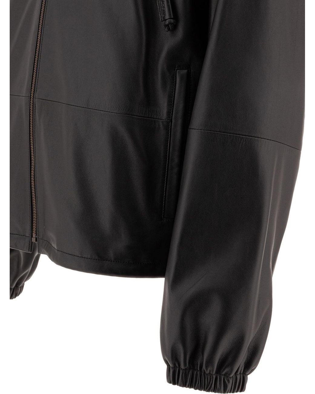 Loewe Black Long-Sleeved Leather Jacket for men