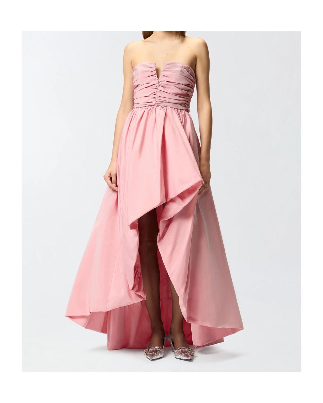 pinko strapless dress PINKO Strapless Stretch Crepe Bow Gown