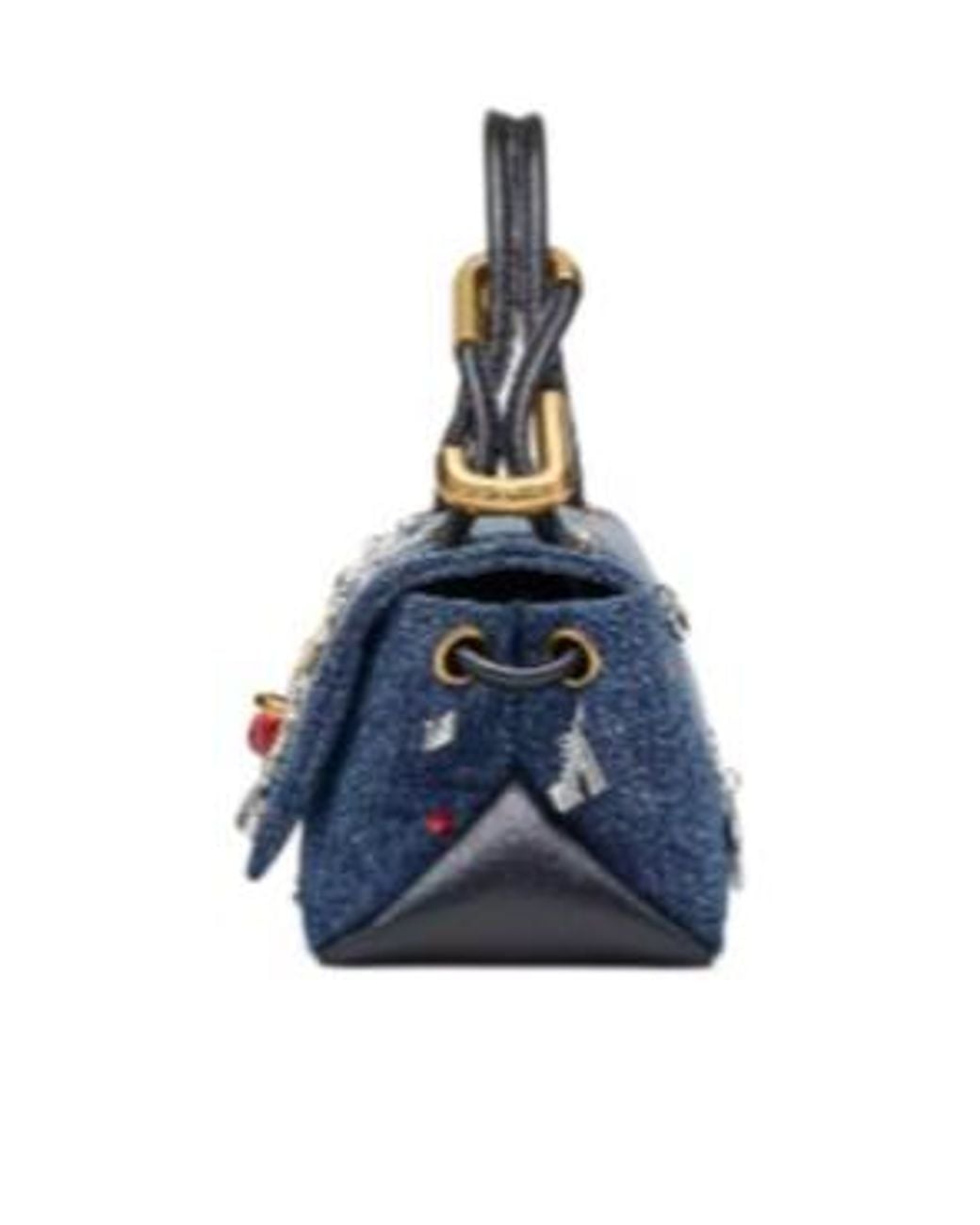 Marc Jacobs Blue The Trinket Charm Denim Large Dual Bag