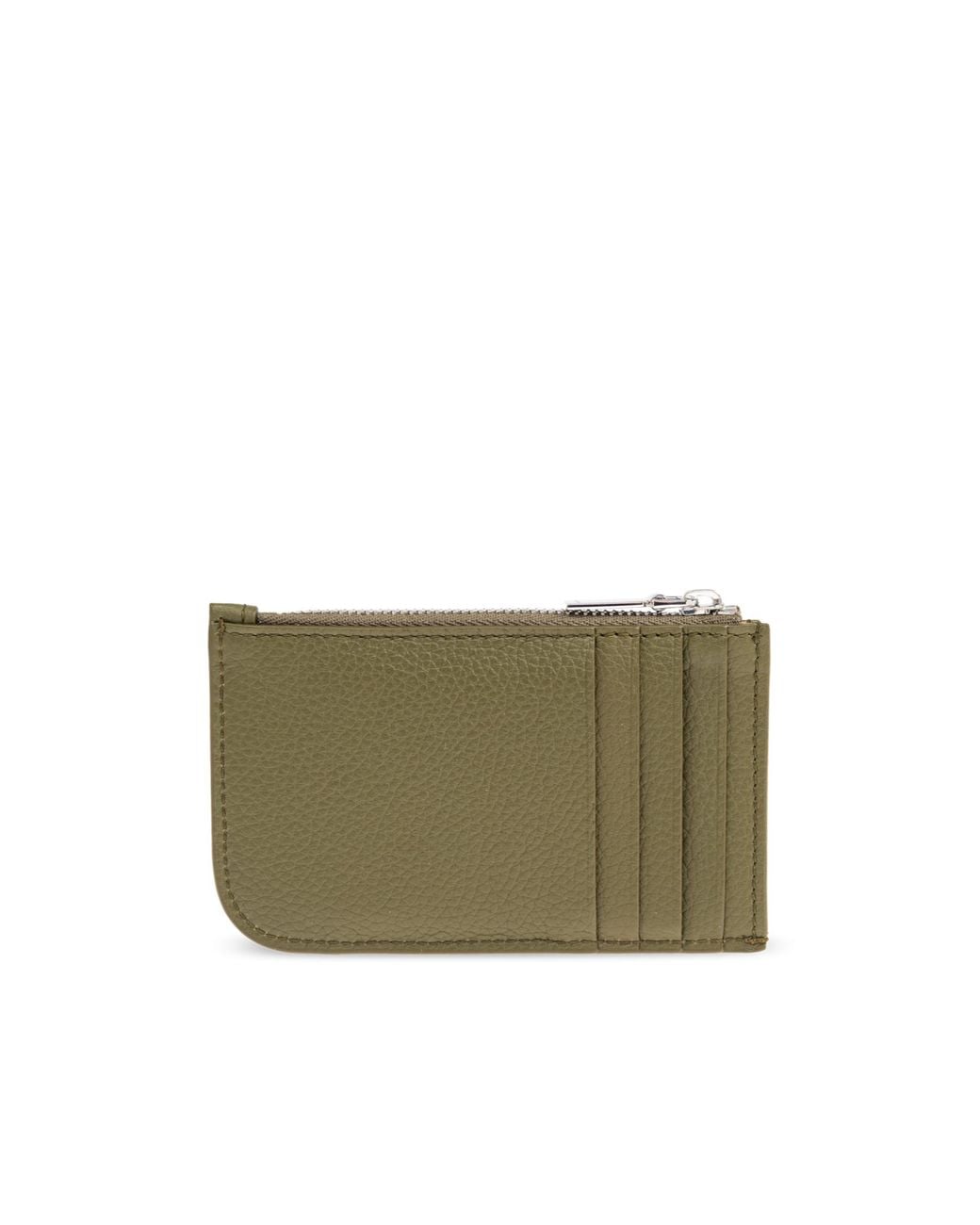 McQueen Green Logo Plaque Zipped Wallet for men