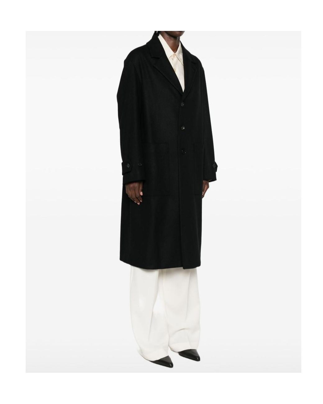 Barena Black Single-Breasted Notched-Lapels Coat
