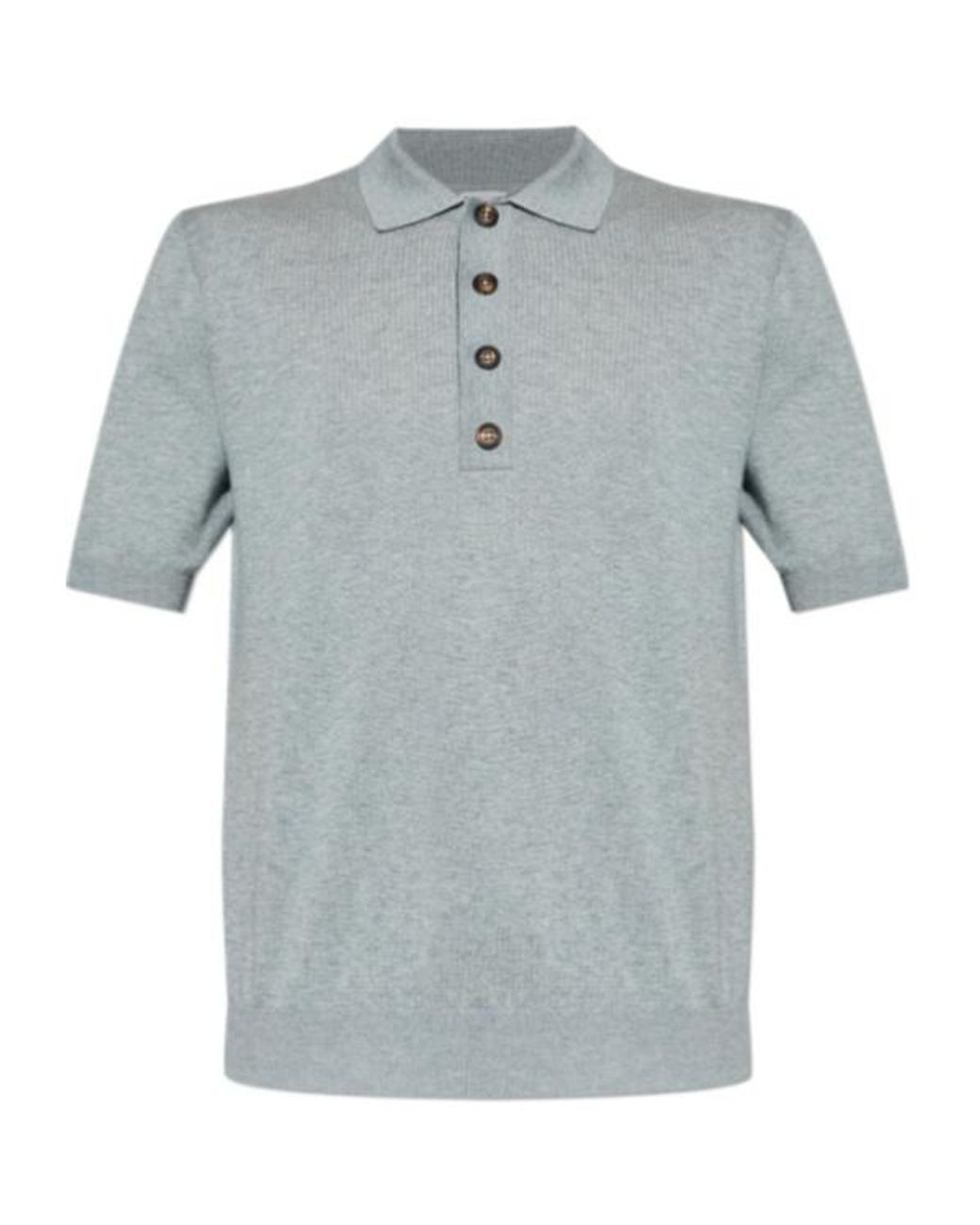 Eleventy Blue Fine-Knit Short-Sleeved Polo Shirt for men