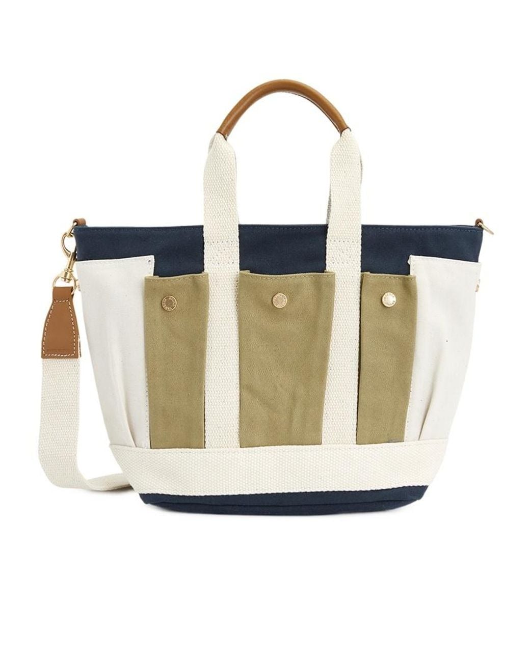 Vanessa Bruno White Logo Multi-Pocket Shoulder Bag