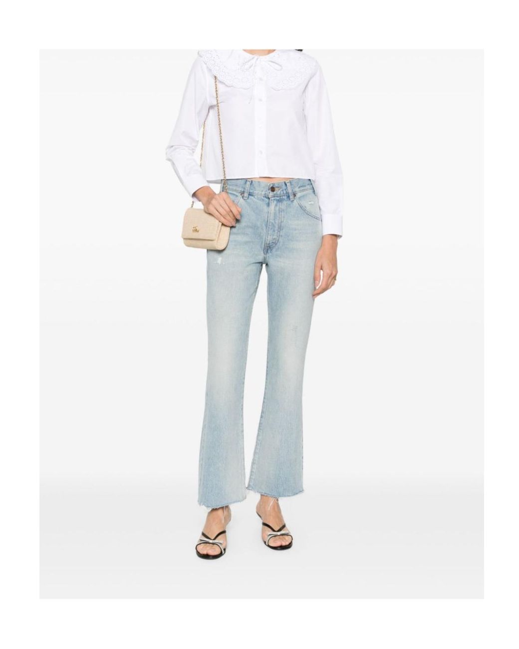 Céline White Cropped Romy Shirt