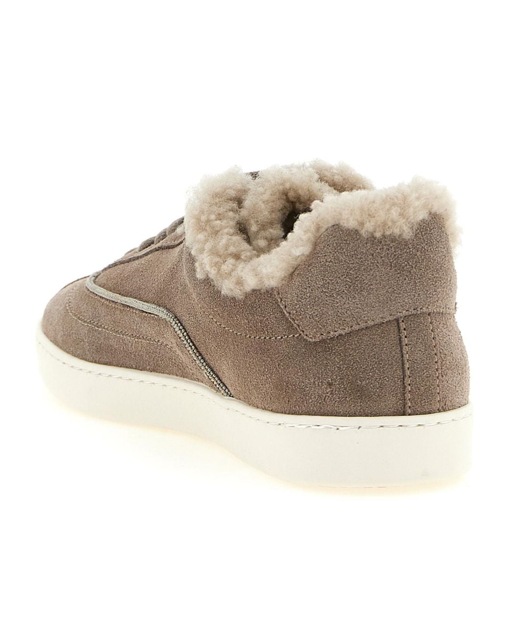 Fabiana Filippi Brown Shearling Lined Low-Top Sneakers