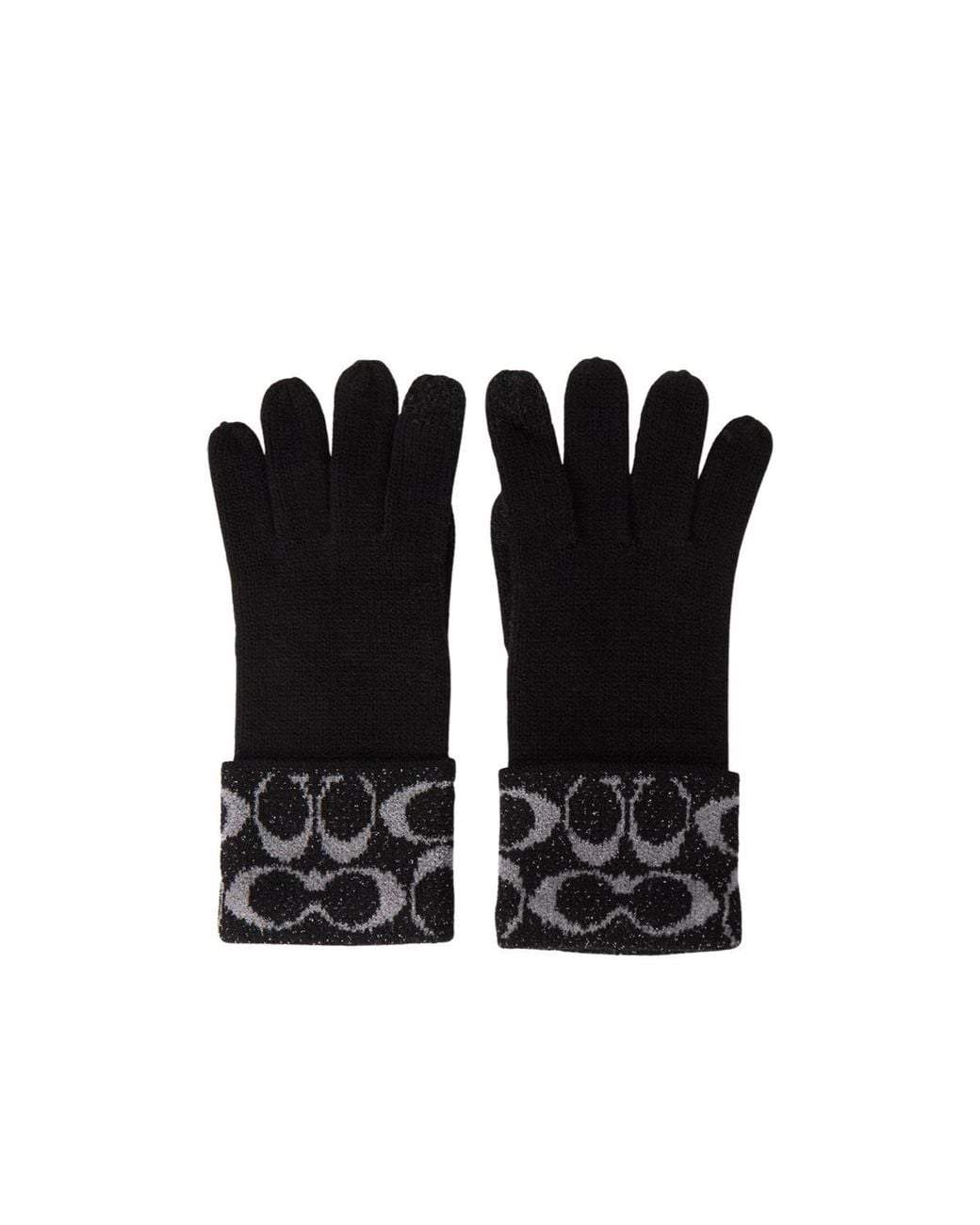 COACH Black Gloves And Hat Two-Piece Set