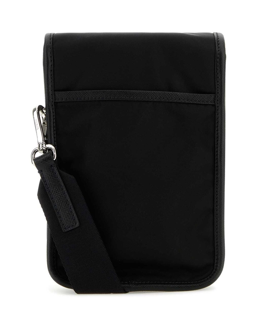 Prada Black Logo-Plaque Buckle Fastened Crossbody Bag for men