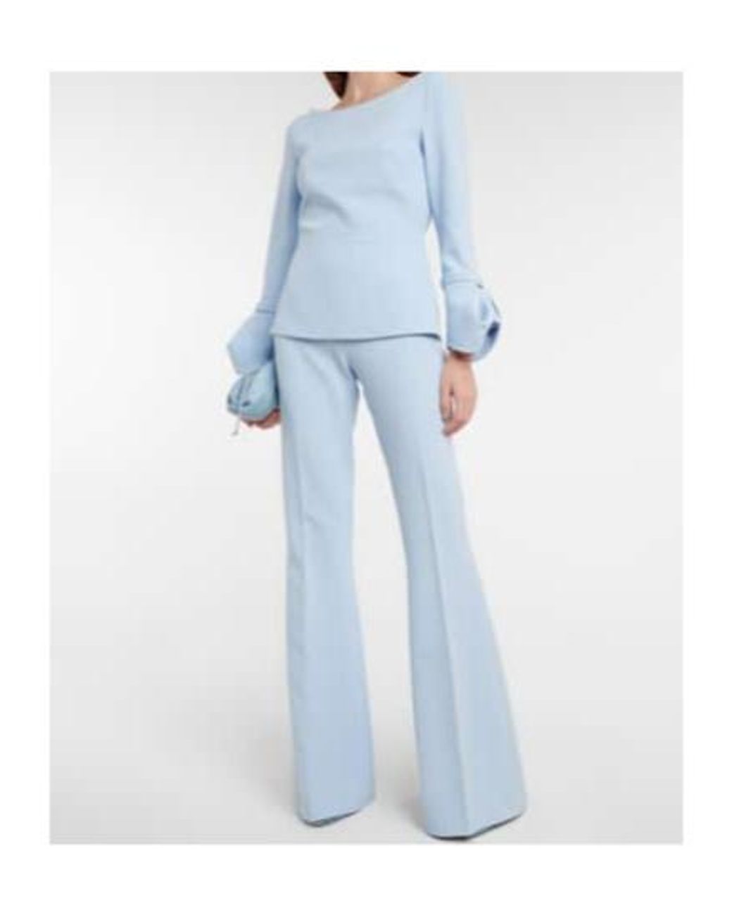 Safiyaa Blue Peplum Crêpe Top