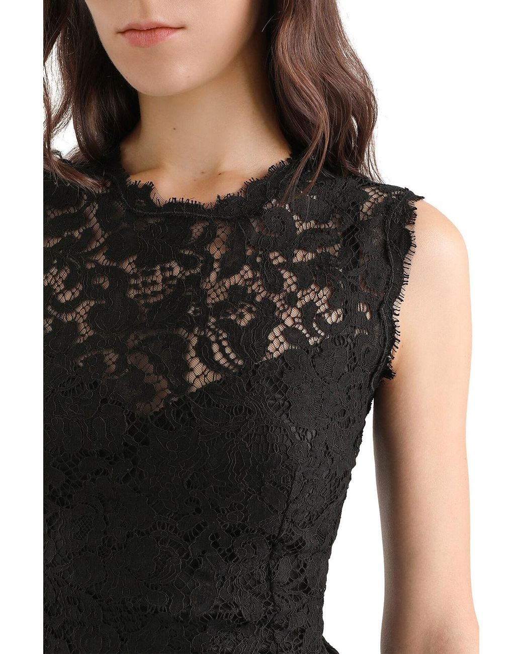Dolce & Gabbana Black Lace Midi Dress