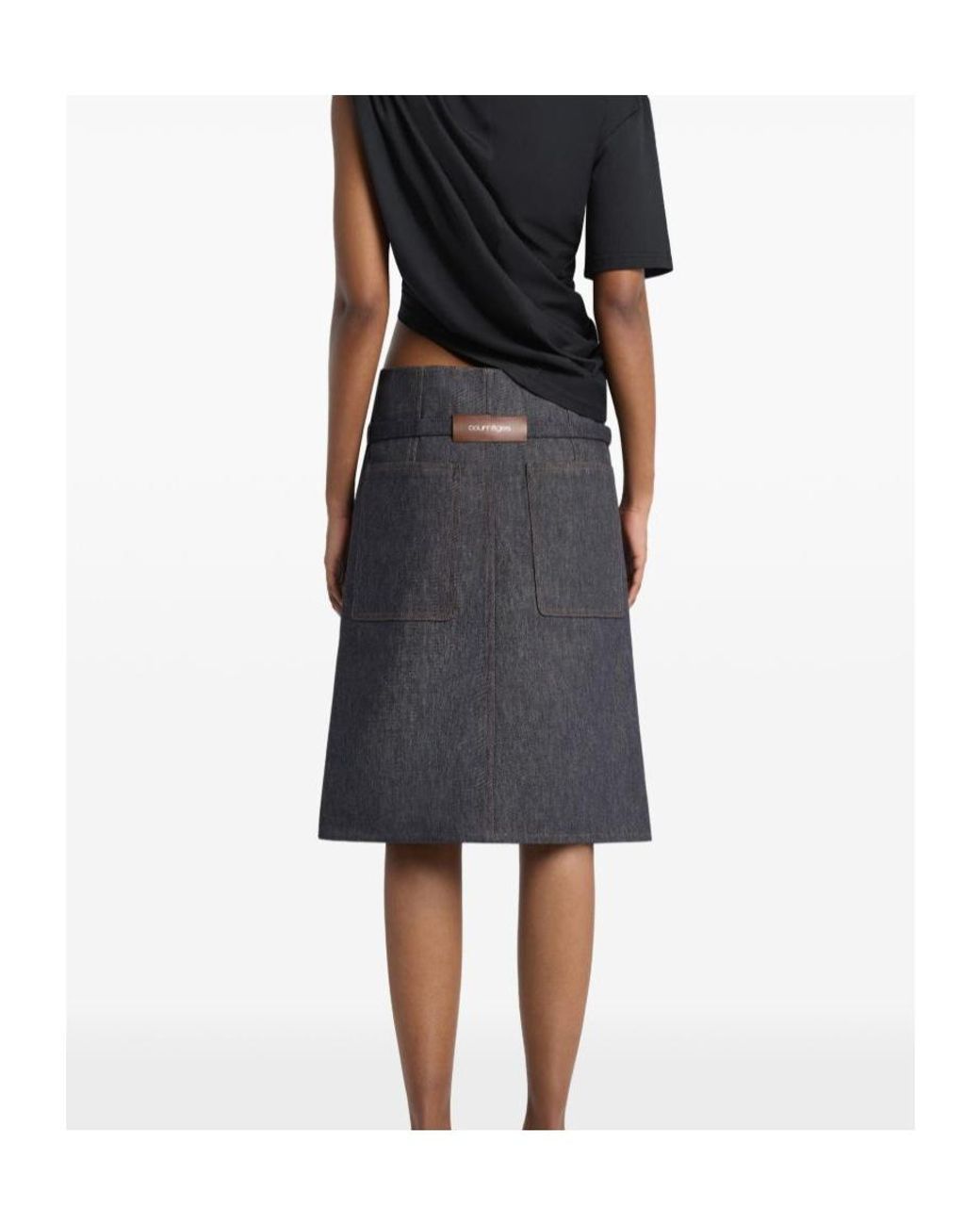 Courreges Gray Courrèges Belted Denim Panelled Shorts