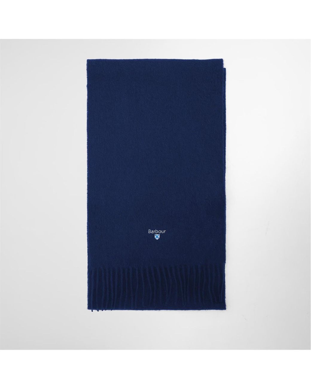 Barbour Blue Solid Color Wool Scarf for men