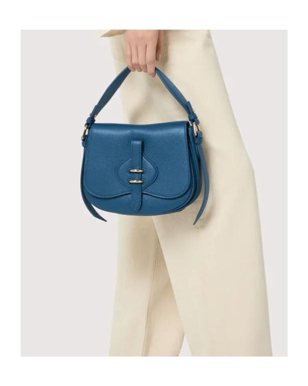 Coccinelle Blue Small Mavery Buckle Shoulder Bag
