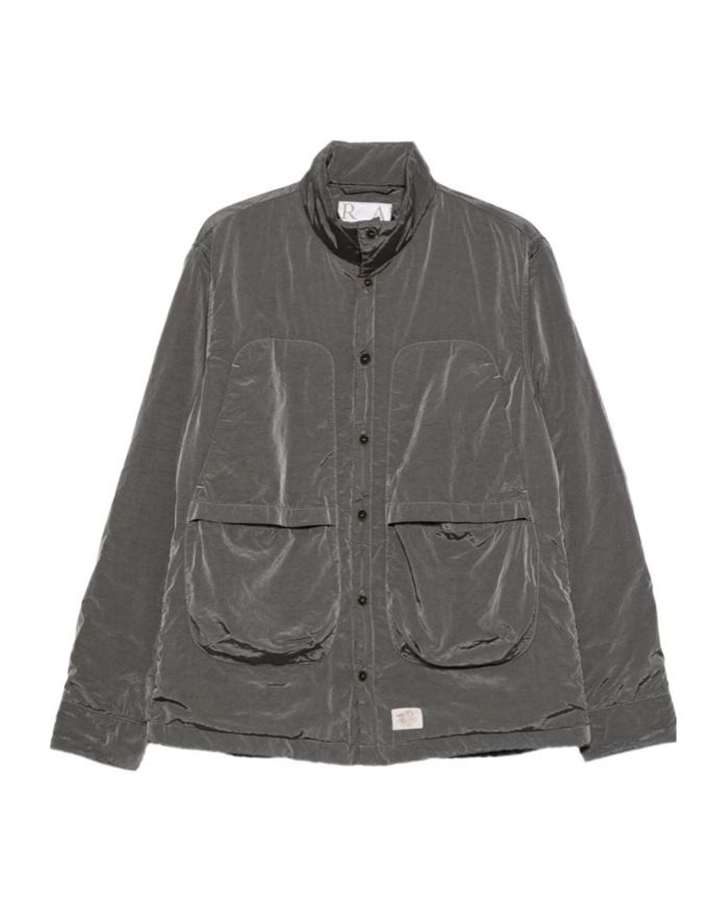 RANRA Gray Long-Sleeve Casual Jacket With A Stand-Up Collar for men