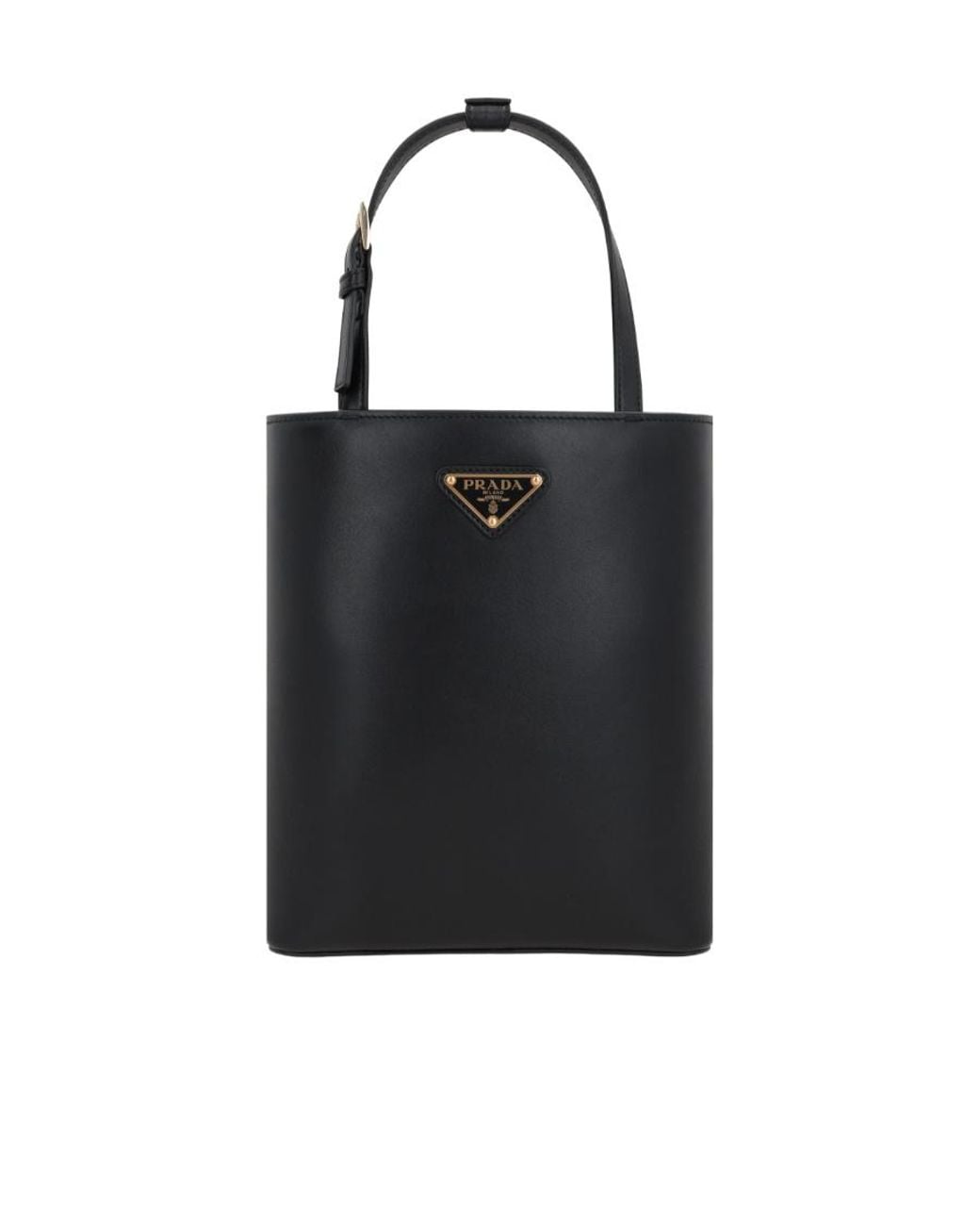 Prada Black Triangle Logo-Appliqu Tote Bag