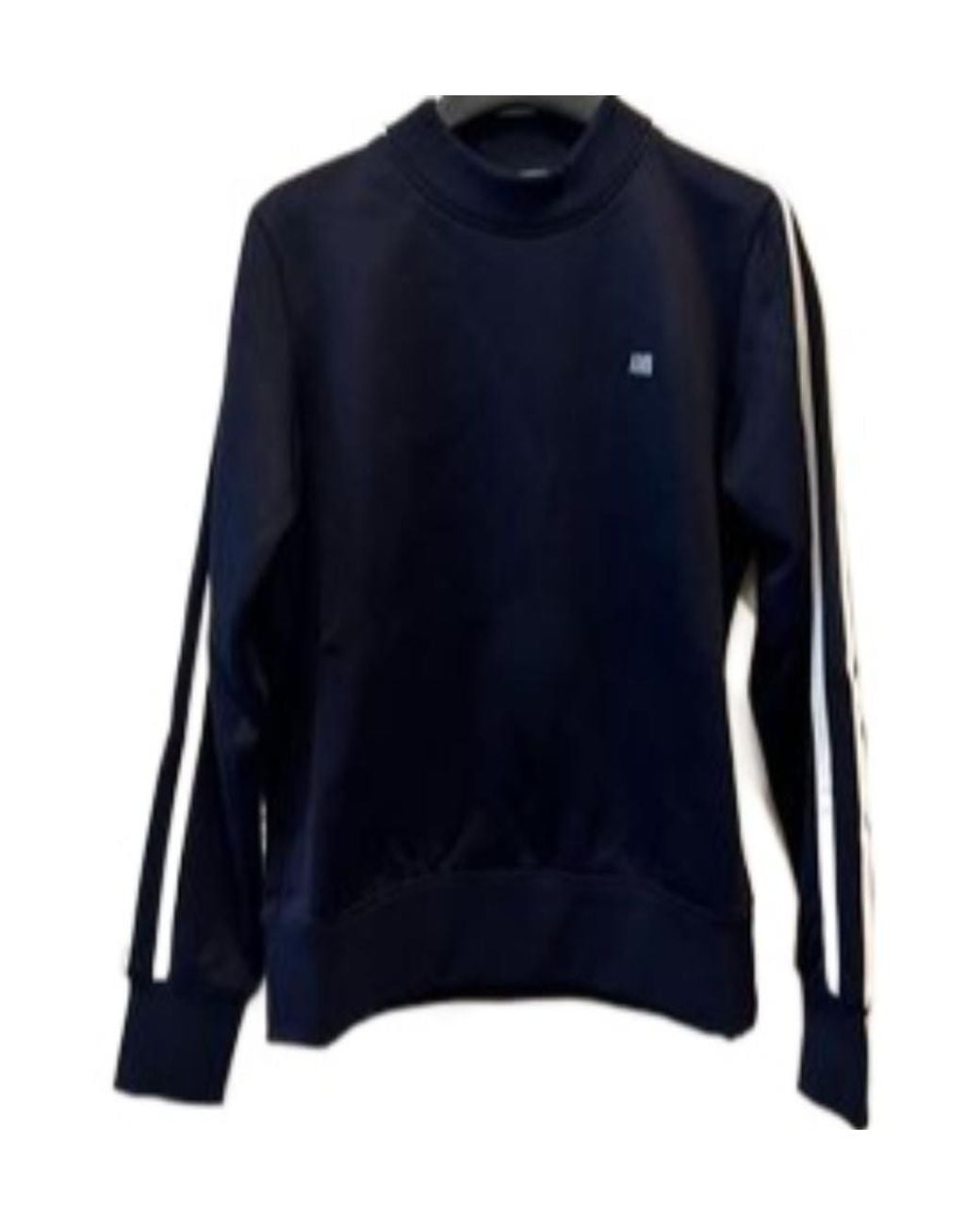 AMI Blue Ami Logo Embroidered Side-Striped Sweatshirt for men